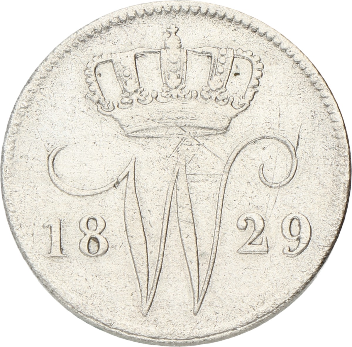 25 Cent. Willem I. 1829 B. Fraai / Zeer Fraai.