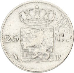 25 Cent. Willem I. 1829 B. Fraai / Zeer Fraai.