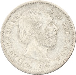 25 Cent. Willem III. 1887. Zeer Fraai -. 