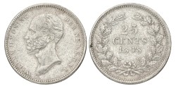 25 Cent. Willem II. 1848. Zeer Fraai / Prachtig.