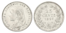 25 Cent. Wilhelmina. 1897. Prachtig -.