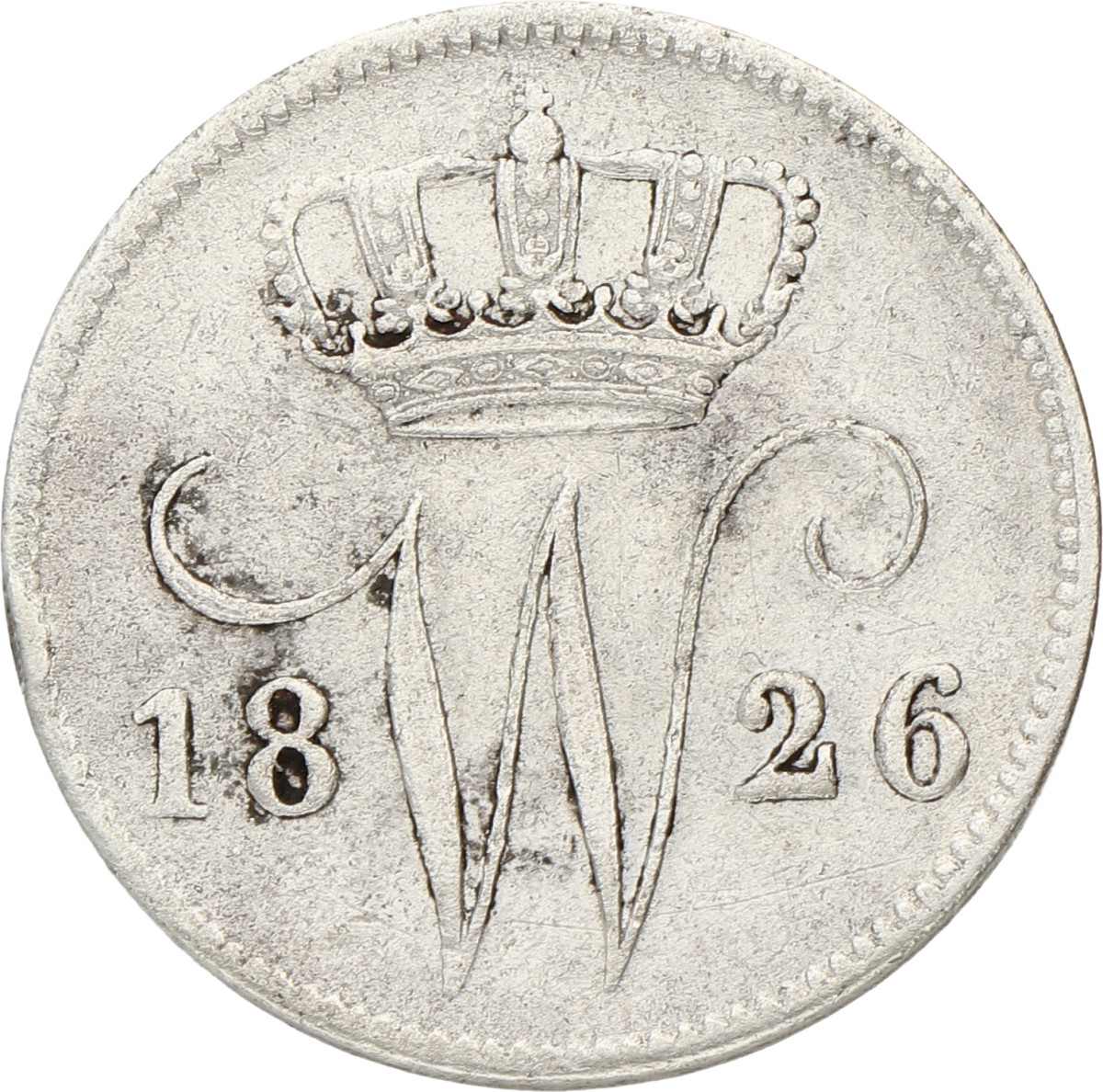 25 Cent. Willem I. 1826 U. Zeer Fraai.