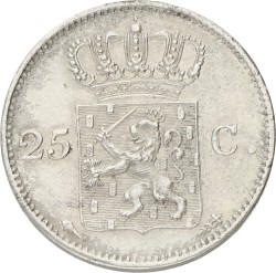 25 Cent. Willem I. 1825. Prachtig.