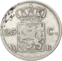25 Cent. Willem I. 1823/22 B. Fraai / Zeer Fraai.