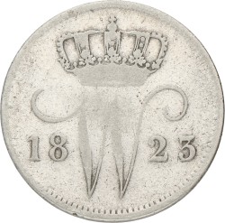 25 Cent. Willem I. 1823/22 B. Fraai / Zeer Fraai.