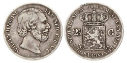 2½ Gulden. Willem III. 1855. Zeer Fraai -.