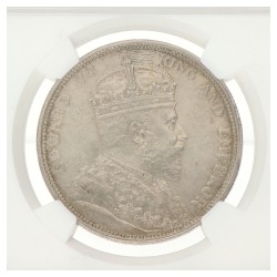 Straits Settlements. British colony. Edward VII. Dollar. 1904 B. UNC Details.