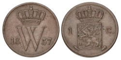 1 Cent. Willem I. 1837. Prachtig.