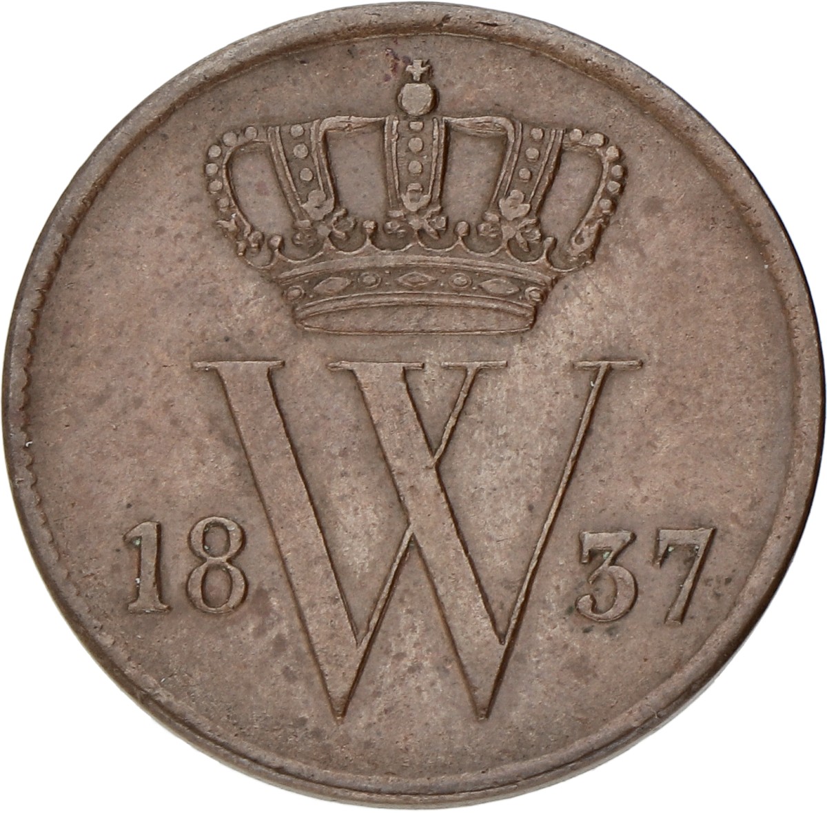 1 Cent. Willem I. 1837. Prachtig.