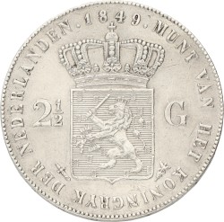 2½ Gulden. Willem II. 1849. Prachtig +.