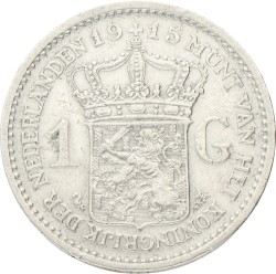 1 Gulden. Wilhelmina. 1915. Prachtig -.