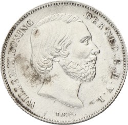 ½ Gulden. Willem III. 1864. XF.