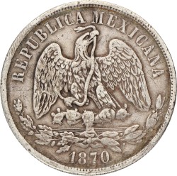 Mexico. Republic. Peso. 1870 Mo. VF +.