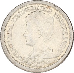 ½ Gulden. Wilhelmina. 1913. Prachtig / UNC.