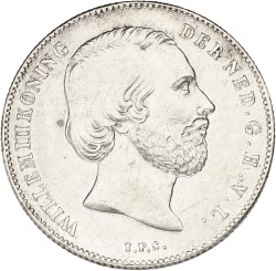 ½ Gulden. Willem III. 1858. Prachtig / UNC.