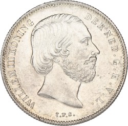 ½ Gulden. Willem III. 1863. Prachtig / UNC.