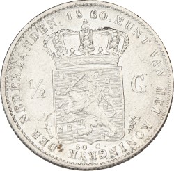 ½ Gulden. Willem III. 1860. Prachtig -.