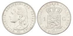 1 Gulden. Wilhelmina. 1892. Prachtig -.