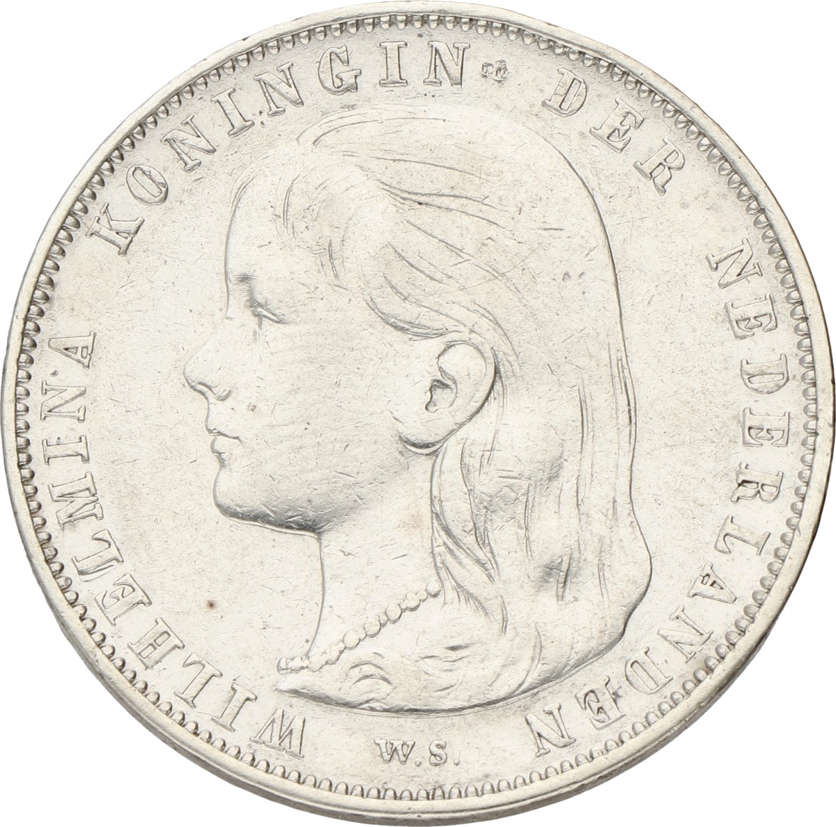 1 Gulden. Wilhelmina. 1892. Prachtig -.