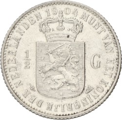 ½ Gulden. wilhelmina. 1904. Prachtig -.