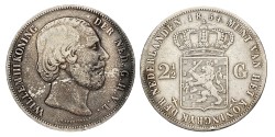 2½ Gulden. Willem III. 1854. Zeer Fraai.