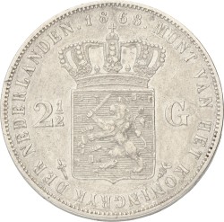 2½ Gulden. Willem III. 1868. Zeer Fraai / Prachtig.