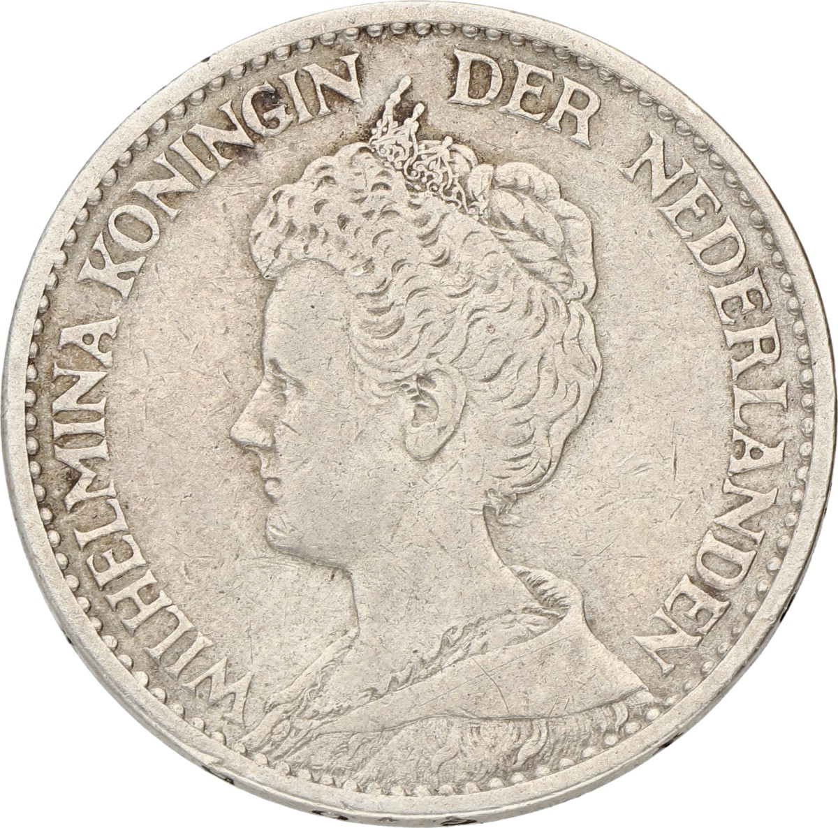 1 Gulden. Wilhelmina. 1916. Zeer Fraai +.