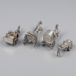 4-delig lot miniaturen zilver.