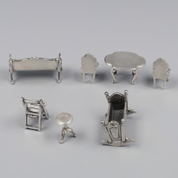 7-delig lot miniaturen zilver (1 verzilverd).