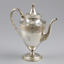 5-delig koffie en theeservies, model Wedgewood, zilver.