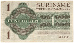 Suriname. 1 Gulden. Banknote. Type 1960. - Extremely fine.