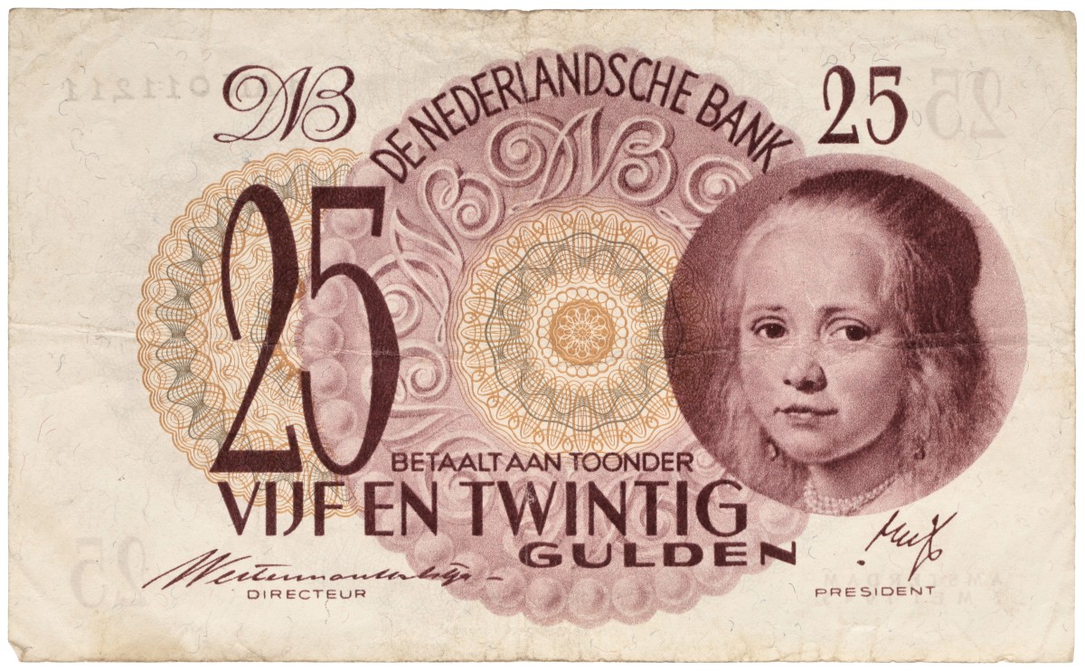 Nederland. 25 Gulden. Bankbiljet. Type 1945. - Zeer Fraai.