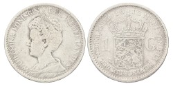 1 Gulden. Wilhelmina. 1912. Zeer Fraai.