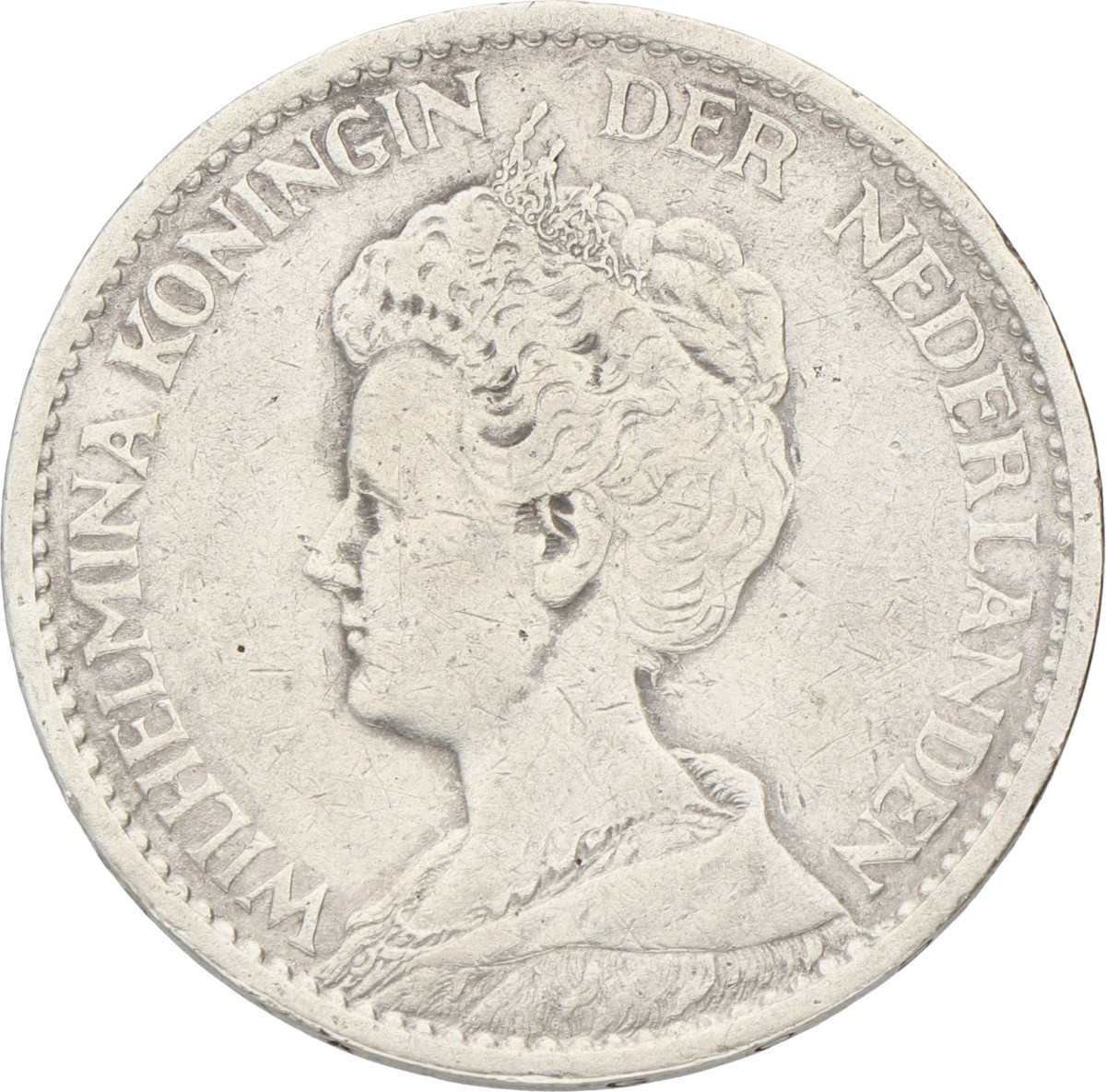1 Gulden. Wilhelmina. 1912. Zeer Fraai.