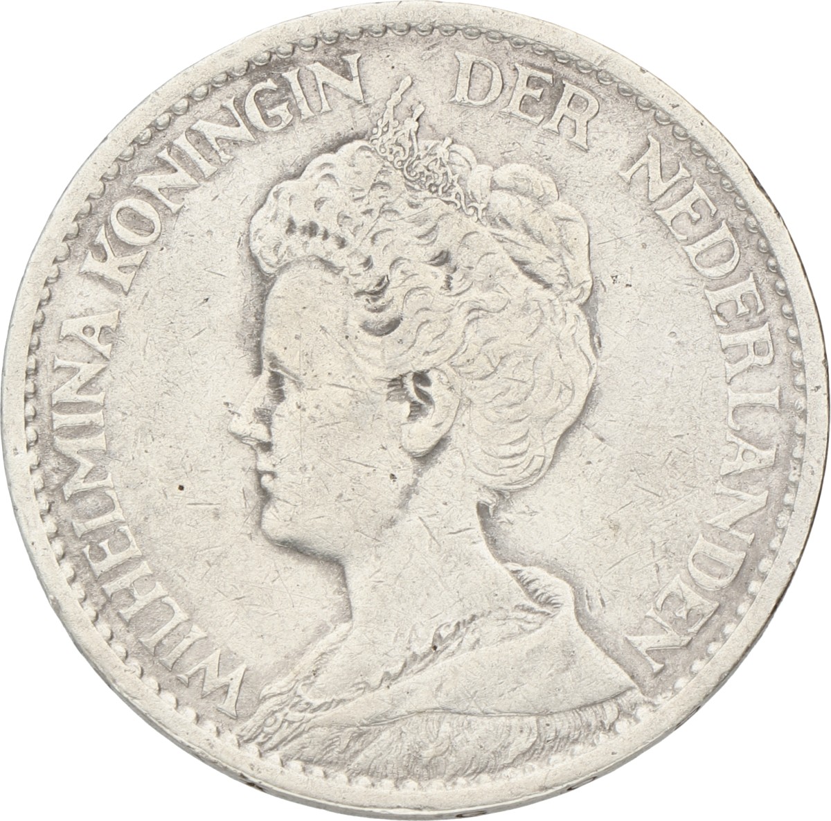 1 Gulden. Wilhelmina. 1912. Zeer Fraai.