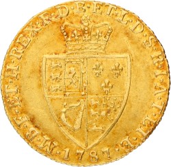 Great Britain. George III. 'Spade' Guinea. 1787. VF +.