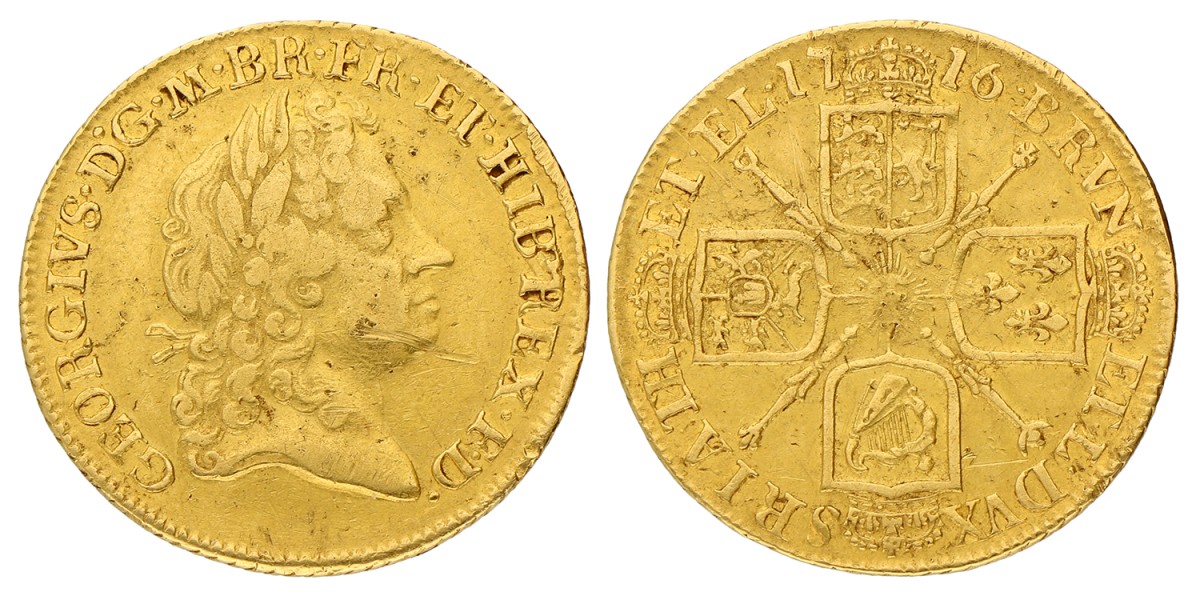 Great Britain. George I. Guinea. 1716. VF.
