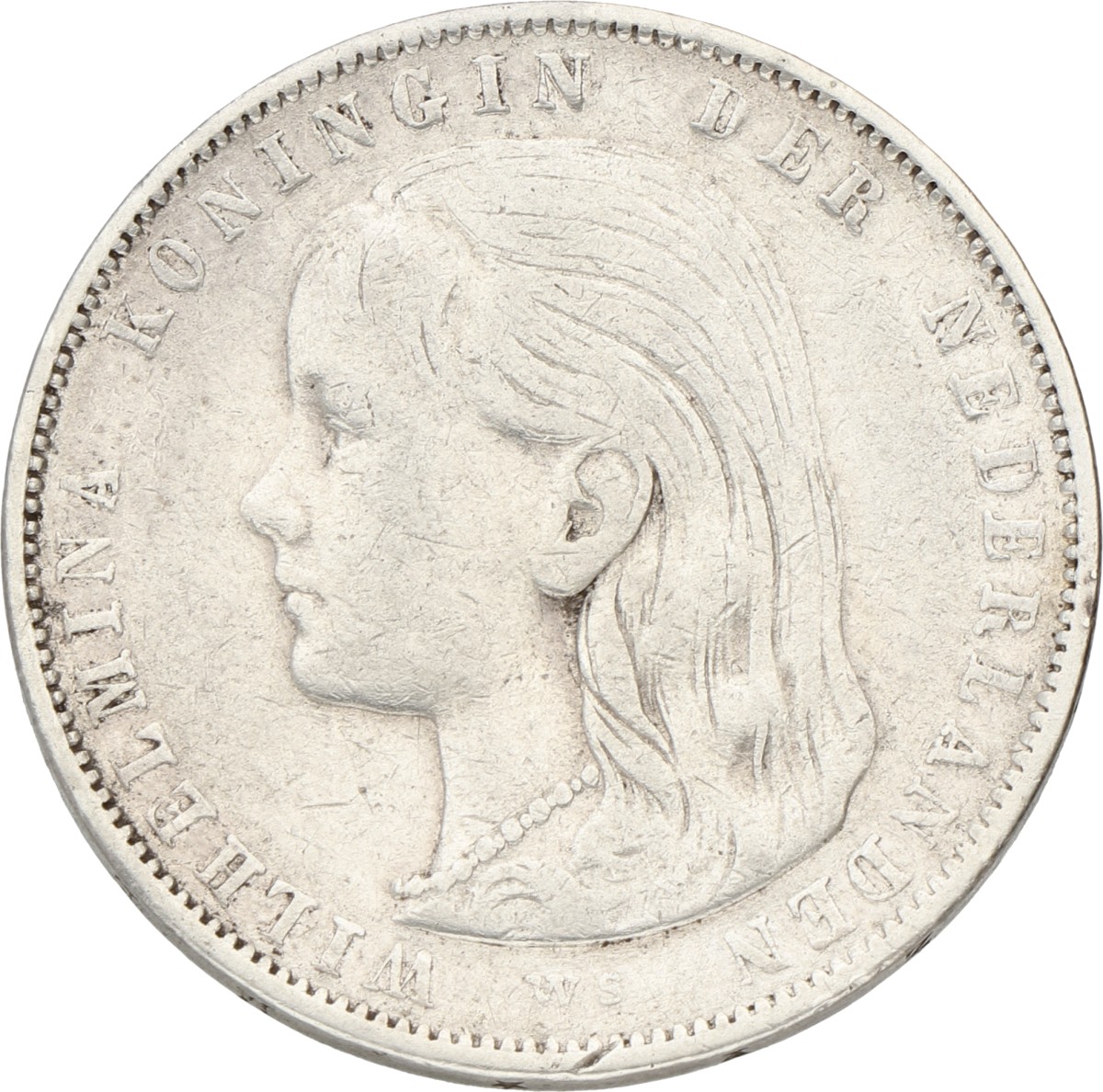 1 Gulden. Wilhelmina. 1897. Zeer Fraai +.