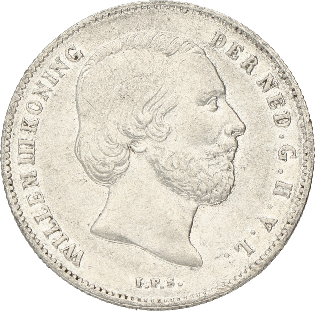 ½ Gulden. Willem III. 1861. Zeer Fraai / Prachtig.