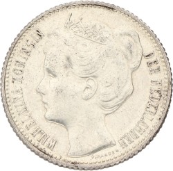 ½ Gulden. Wilhelmina. 1908. Prachtig / UNC.