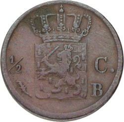 ½ Cent. Willem I. 1823 B. Zeer Fraai -.