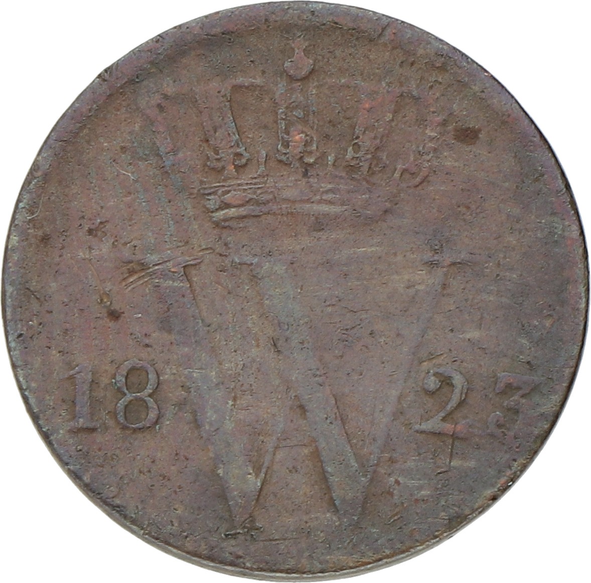 ½ Cent. Willem I. 1823 B. Zeer Fraai -.