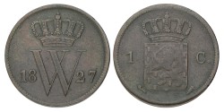 1 Cent. Willem I. 1827 U. Zeer Fraai.