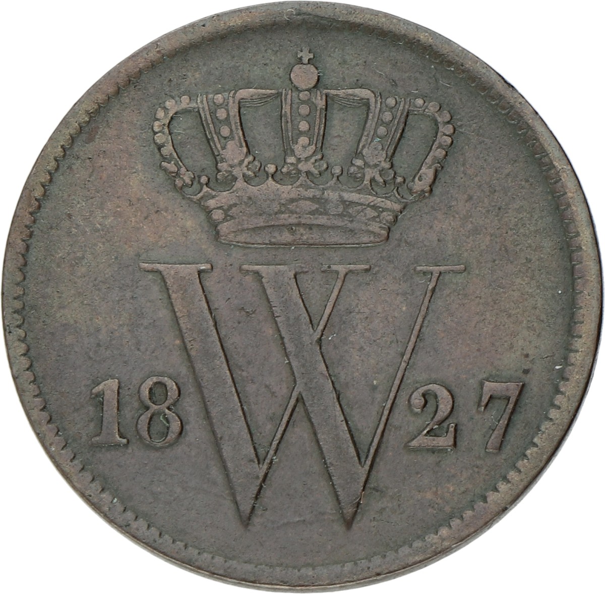 1 Cent. Willem I. 1827 U. Zeer Fraai.