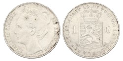 1 Gulden. Wilhelmina. 1907. Zeer Fraai / Prachtig.