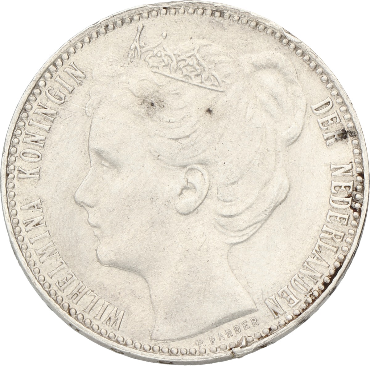 1 Gulden. Wilhelmina. 1907. Zeer Fraai / Prachtig.