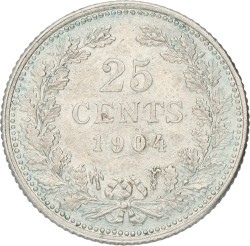 25 Cent. Wilhelmina. 1904. Prachtig -.