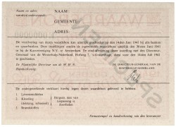 Nederland. 2½ Gulden. Waardebon. Type 1940/1941. - UNC.