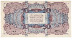 Nederland. 10 Gulden. Bankbiljet. Type 1945. - Prachtig.