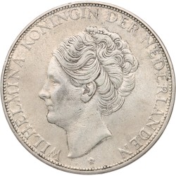 2½ Gulden. Wilhelmina. 1932 B Grofhaar. XF 45.